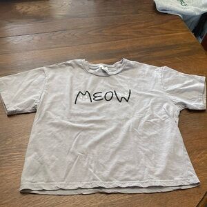 Forever 21 MEOW T Shirt Medium Crop Top